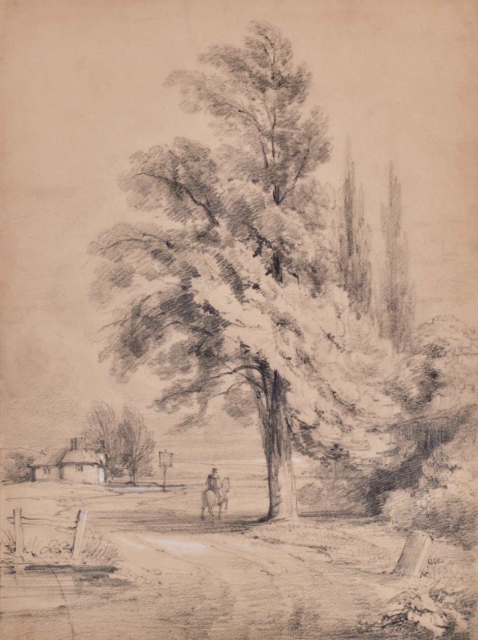 Paisaje con árbol y jinete de Edward Pretty