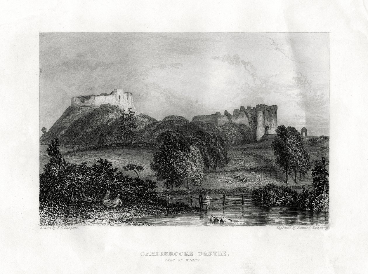 Castillo de Carisbrooke, Newport, Isla de Wight, 1860 de Edward Radclyffe
