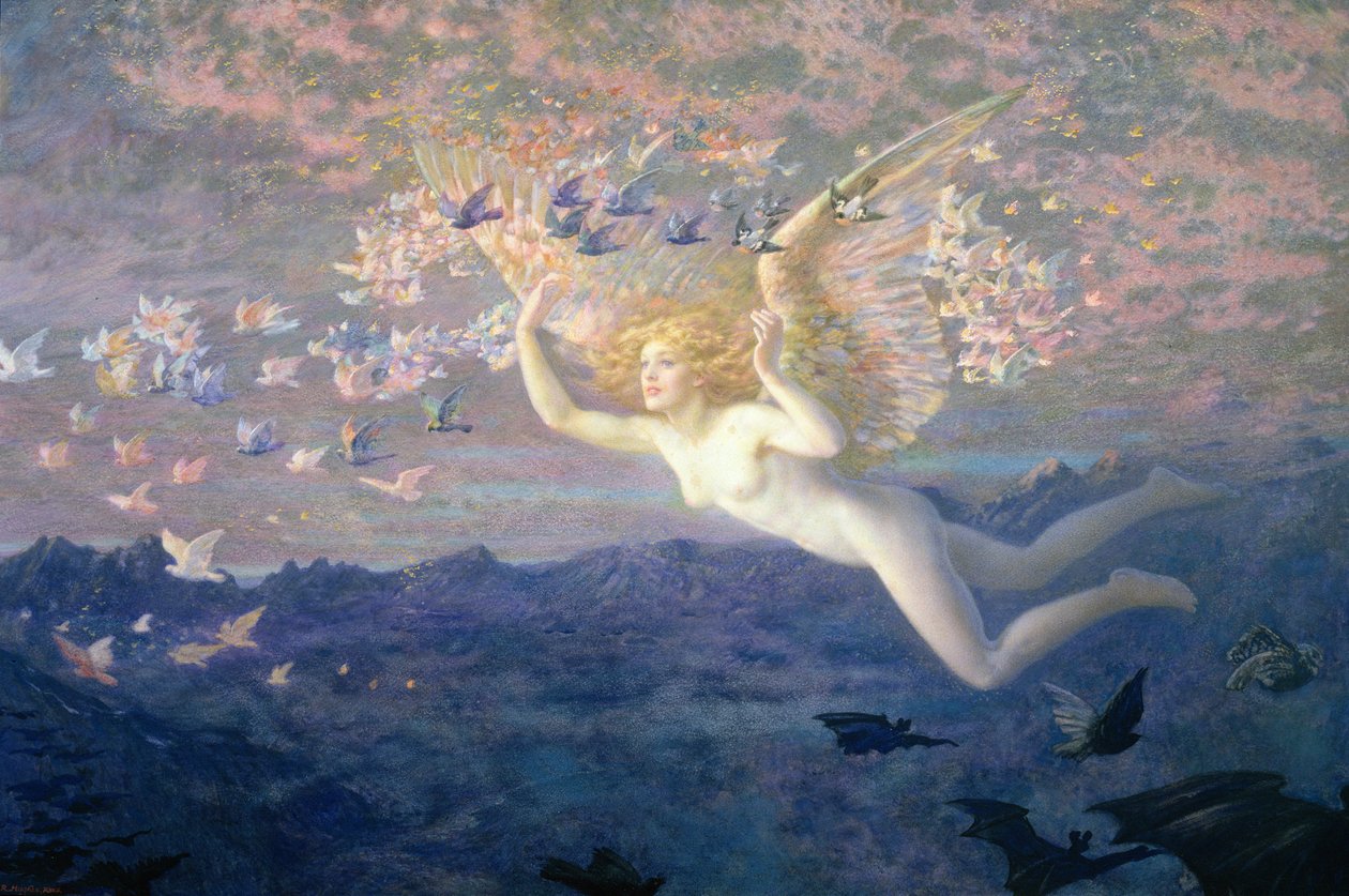 En las alas de la mañana, 1905 de Edward Robert Hughes
