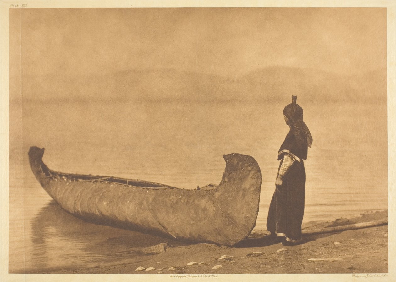 En la orilla del lago - Kutenai de Edward S. Curtis