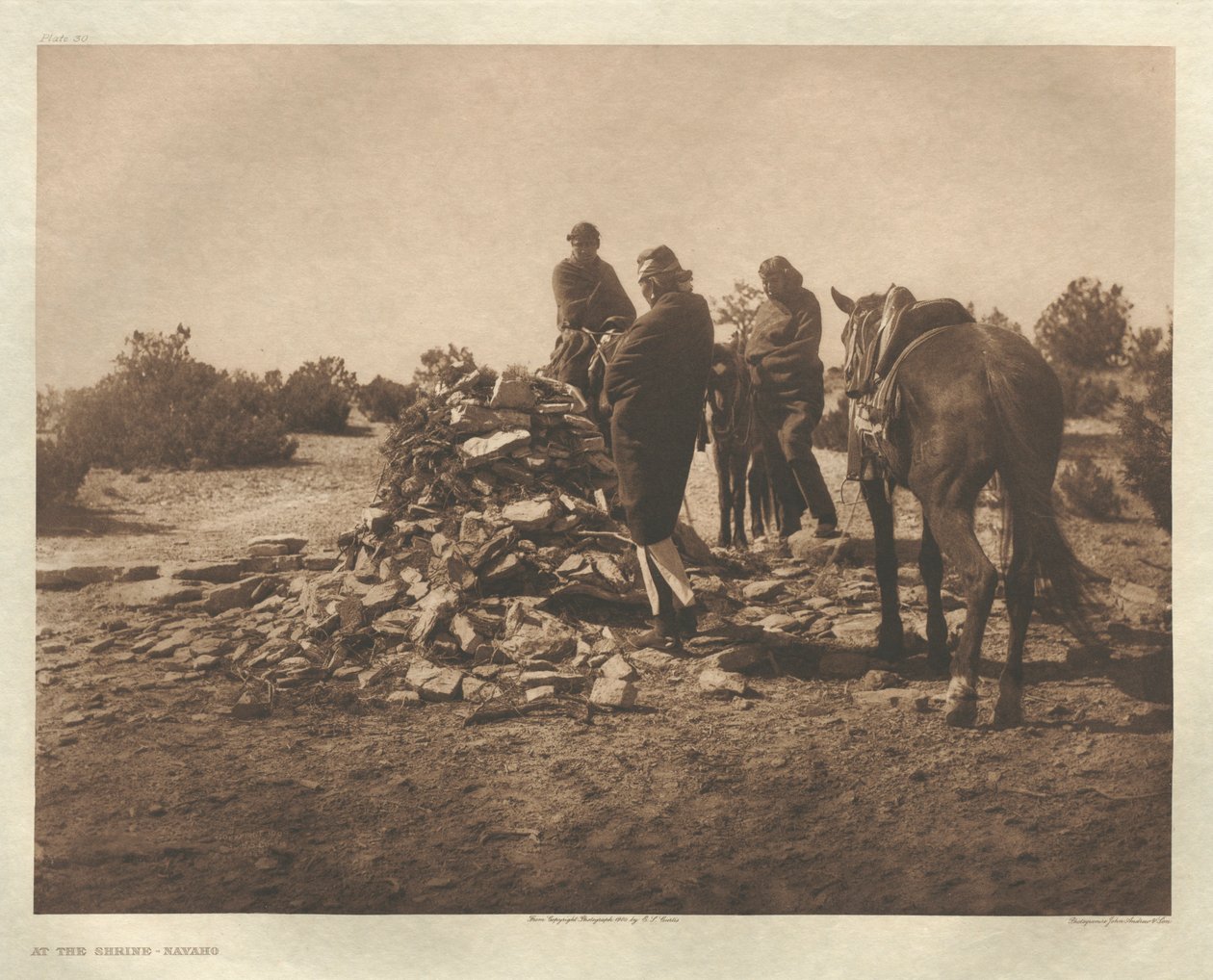 Cartera I, Lámina 30: En el santuario-Navaho de Edward S. Curtis
