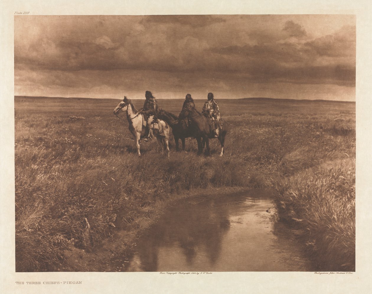 Portfolio VI, Plate 209: The Three Chiefs - Piegan de Edward S. Curtis