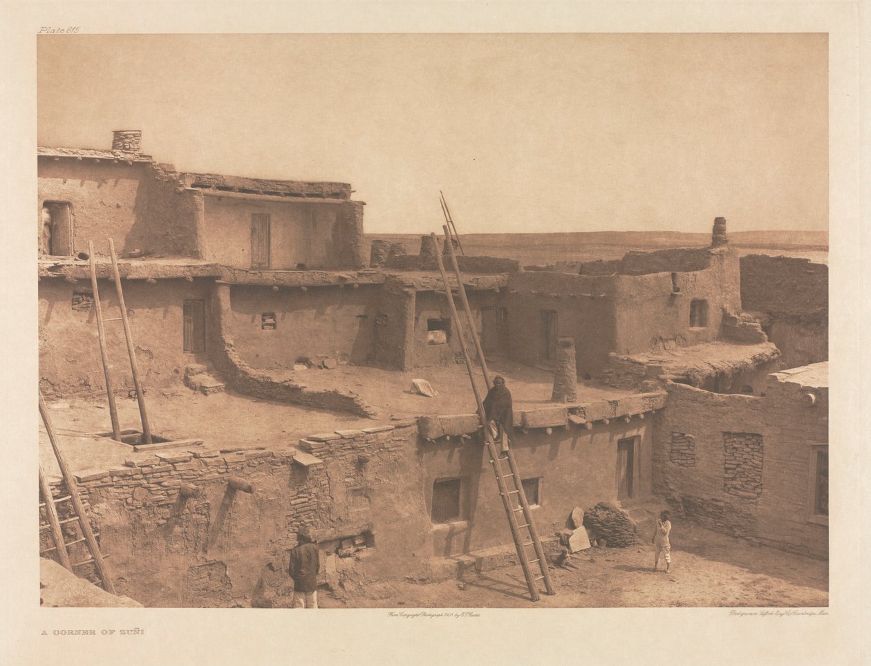 Cartera XVII, Lámina 615: Un rincón de Zuñi de Edward S. Curtis