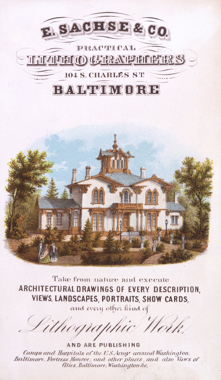 E. Sachse und Co., Litógrafos Prácticos, 104 S. Charles St., Baltimore de Edward Sachse