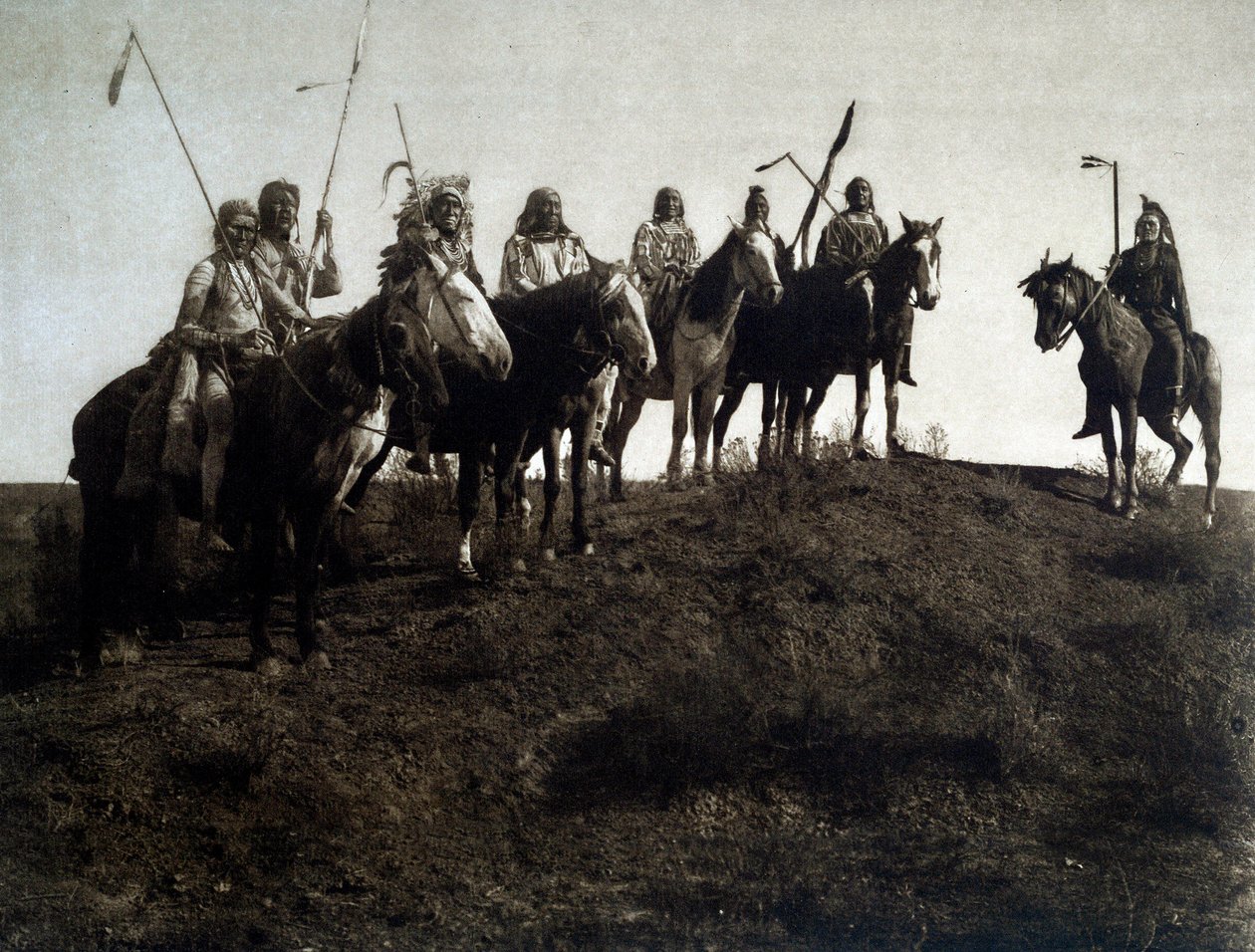 Indios americanos: guerrero apsaroke a caballo de Edward Sheriff Curtis