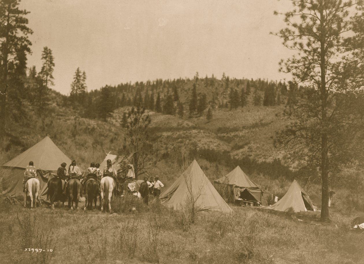 Campamento del autor entre los Spokan 1910 (foto) de Edward Sheriff Curtis