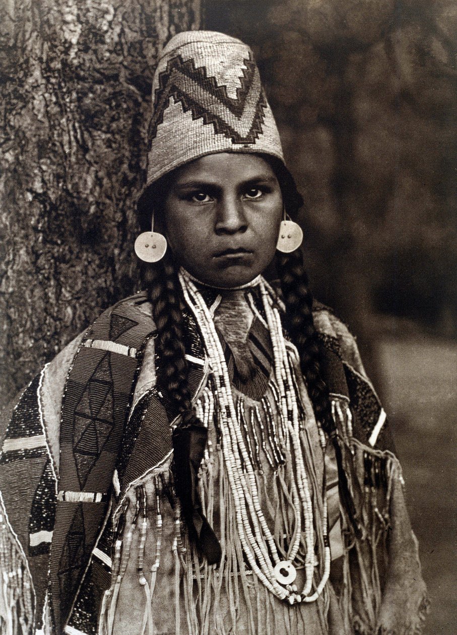 Indio de América: Retrato de una niña Umatilla de Edward Sheriff Curtis