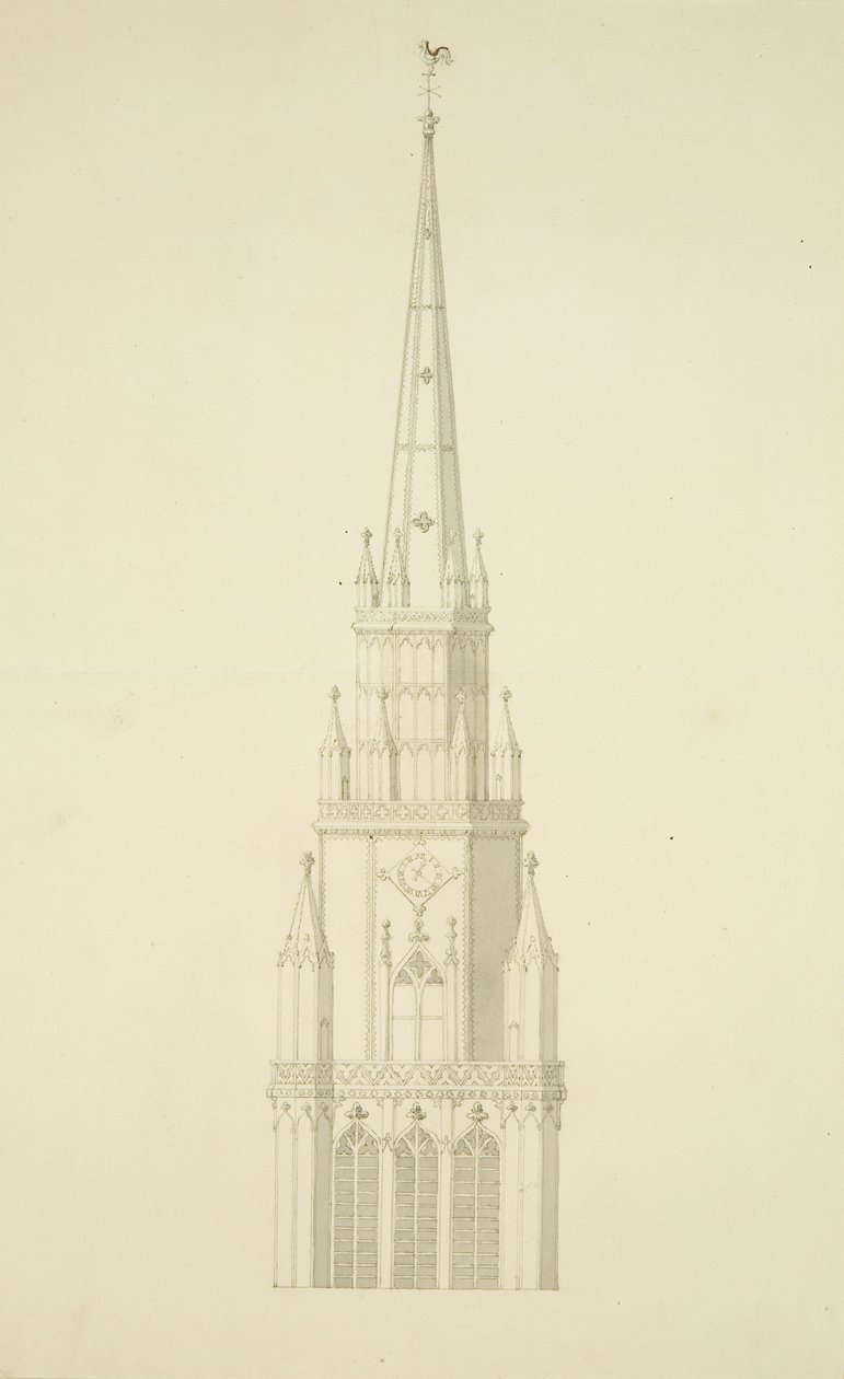 Torre proyectada de St Mary Redcliffe de Edward Shiercliffe
