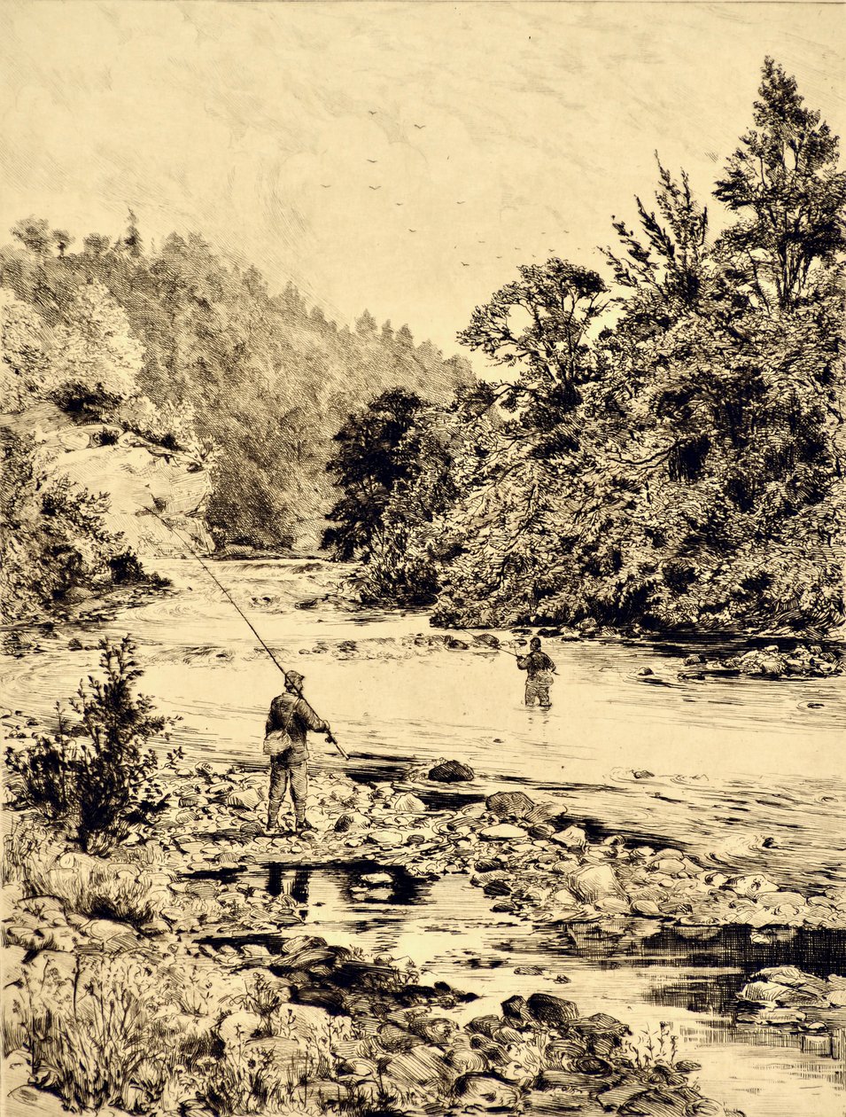 Los Tees: The Tees at Ovington, c.1880 (grabado) de Edward Slocombe