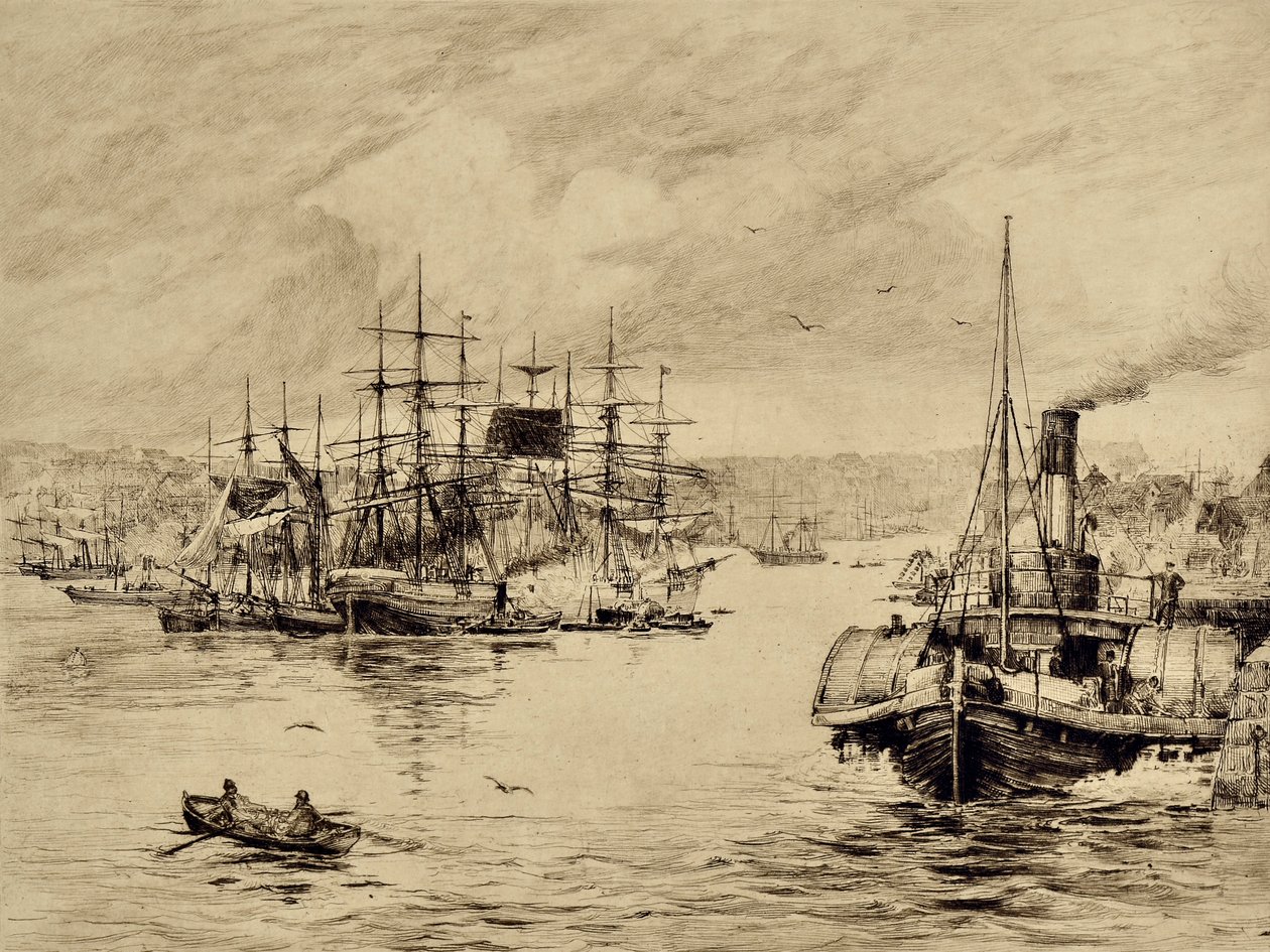 The Tyne: At Shields, c.1880 (grabado) de Edward Slocombe