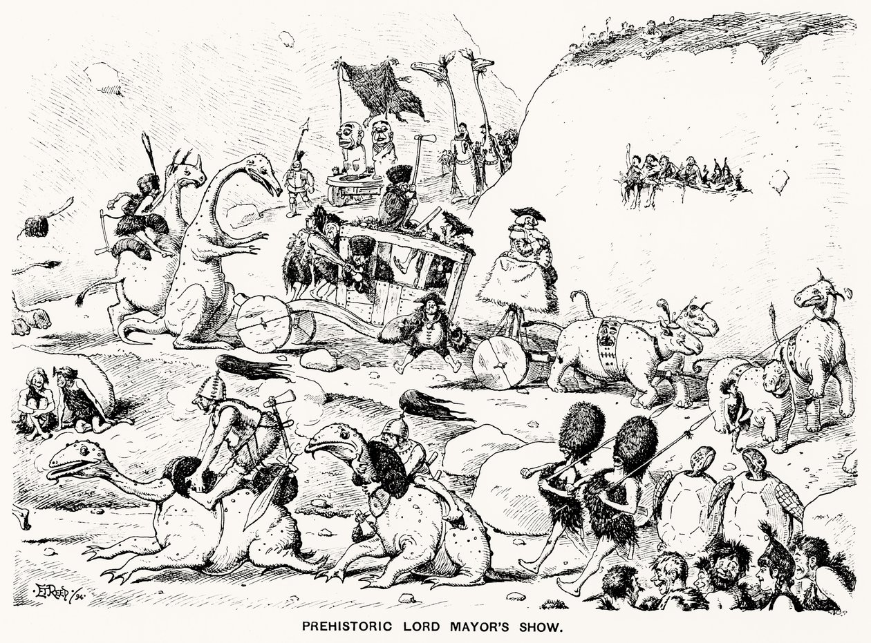Desfile prehistórico del alcalde, 1894 de Edward Tennyson Reed