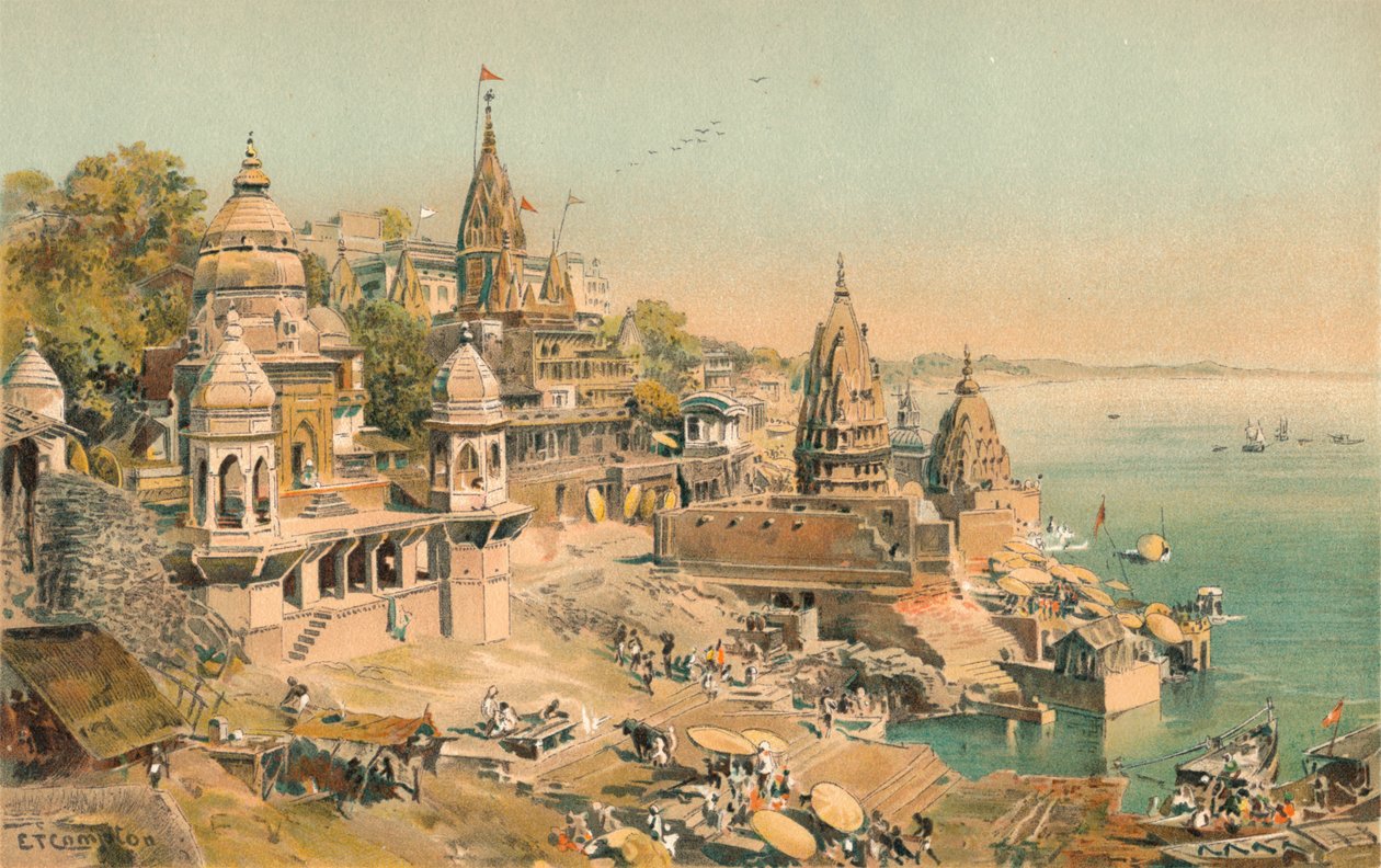Benarés en el Ganges de Edward Theodore Compton