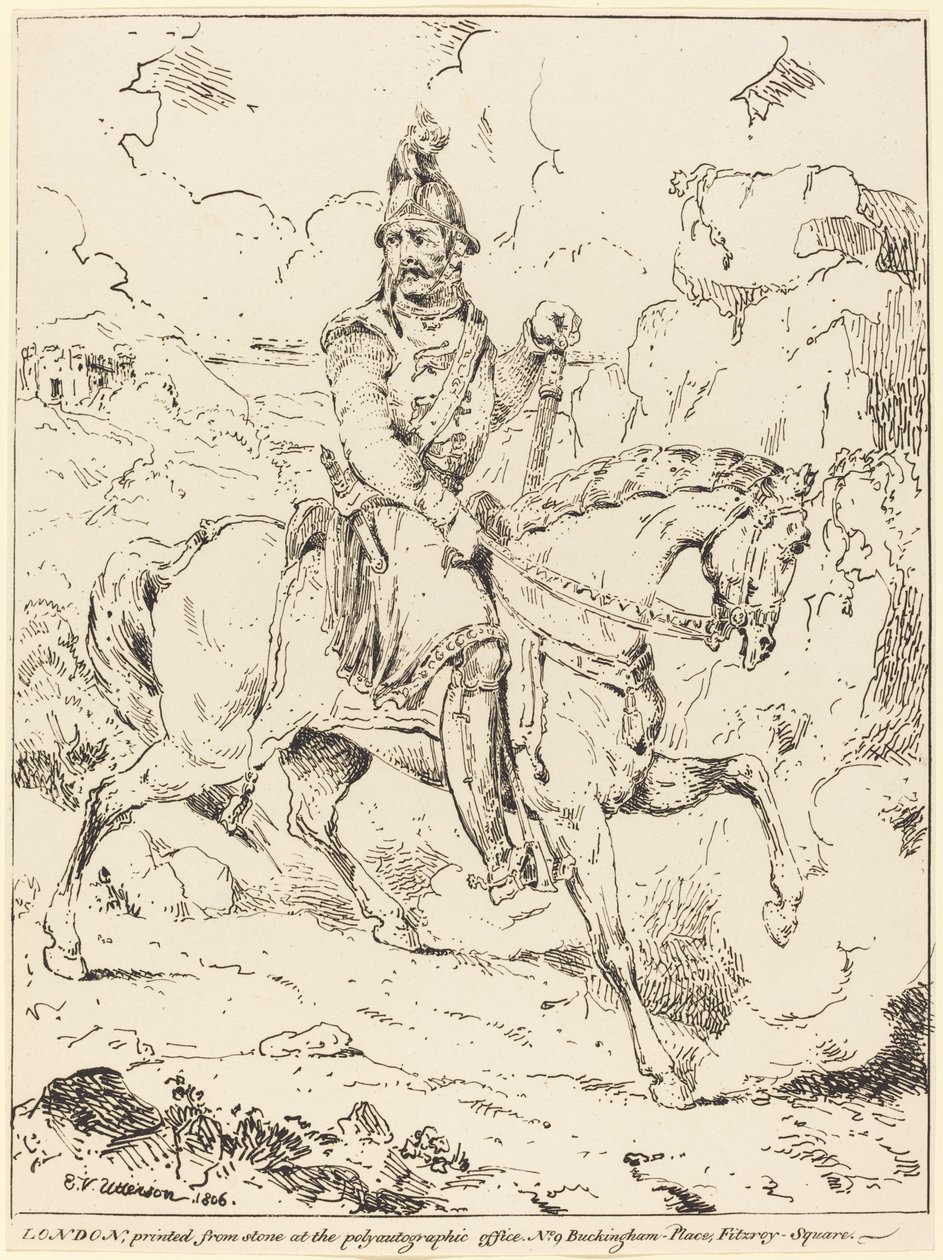 Caballero en armadura a caballo de Edward Vernon Utterson