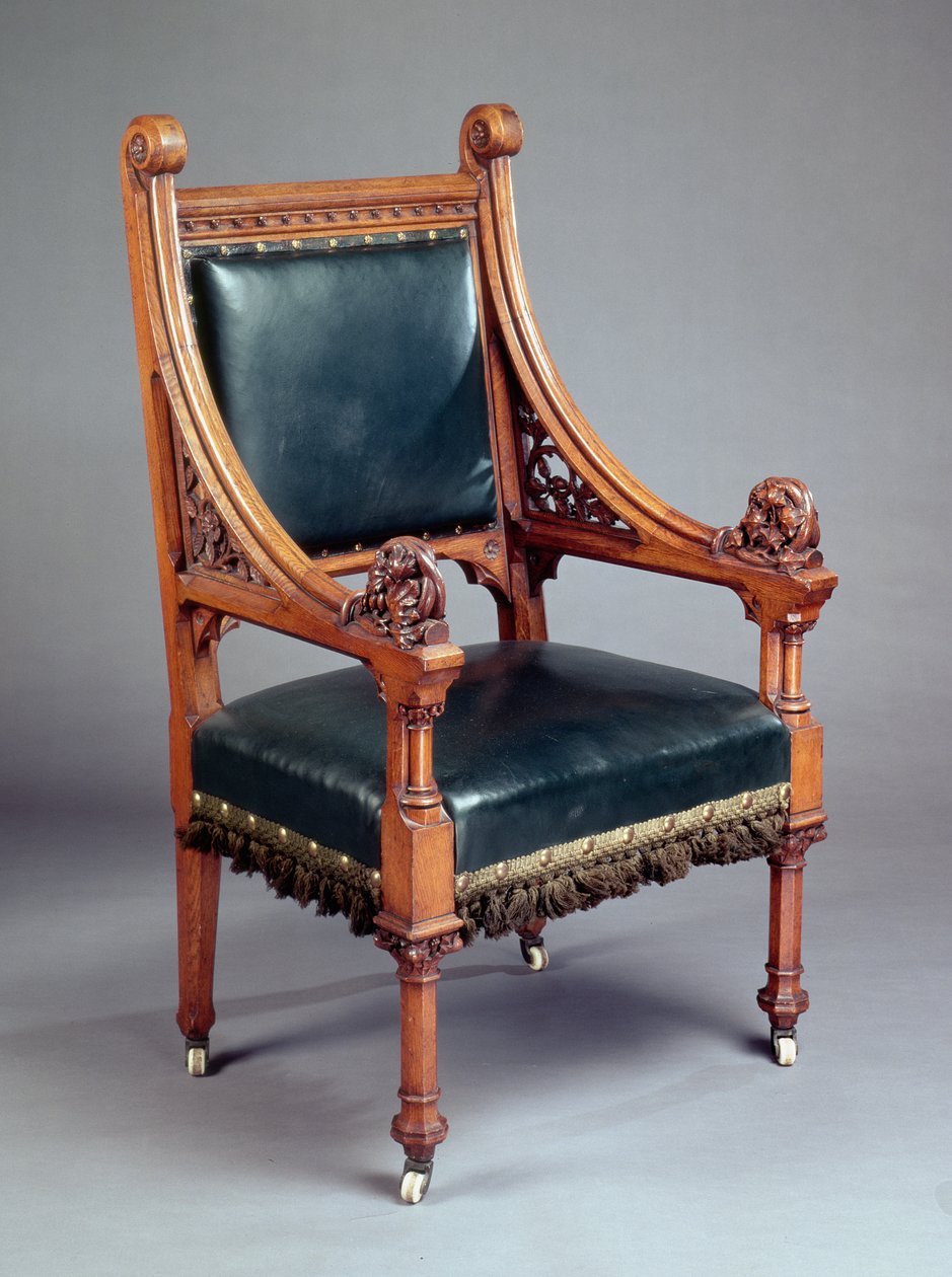 Silla, probablemente hecha por Crace de Edward Welby Pugin
