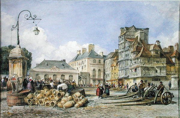 Una plaza de mercado en el continente de Edward William Cooke