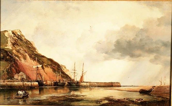 Puerto de Axmouth, Devon - Marea baja de Edward William Cooke