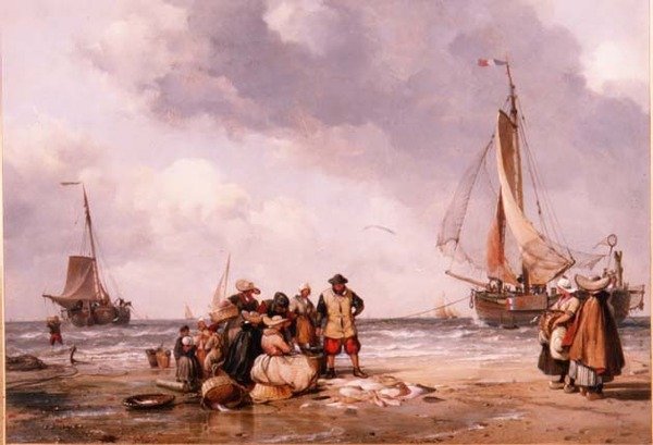 Pescadores contando la captura de Edward William Cooke