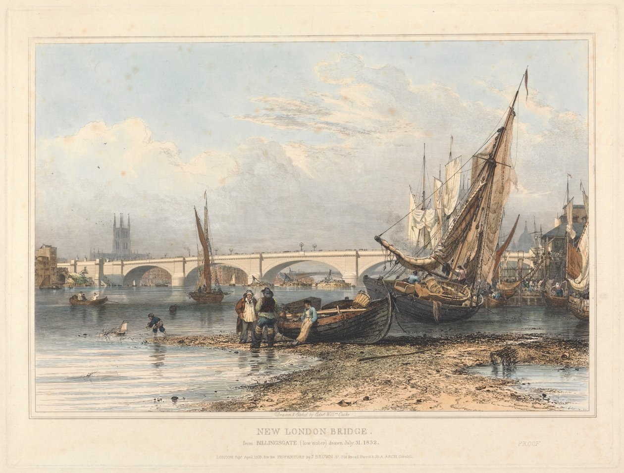 New London Bridge desde Billingsgate (bajamar) de Edward William Cooke
