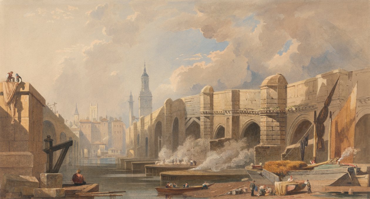 Puente Viejo y Nuevo de Londres de Edward William Cooke