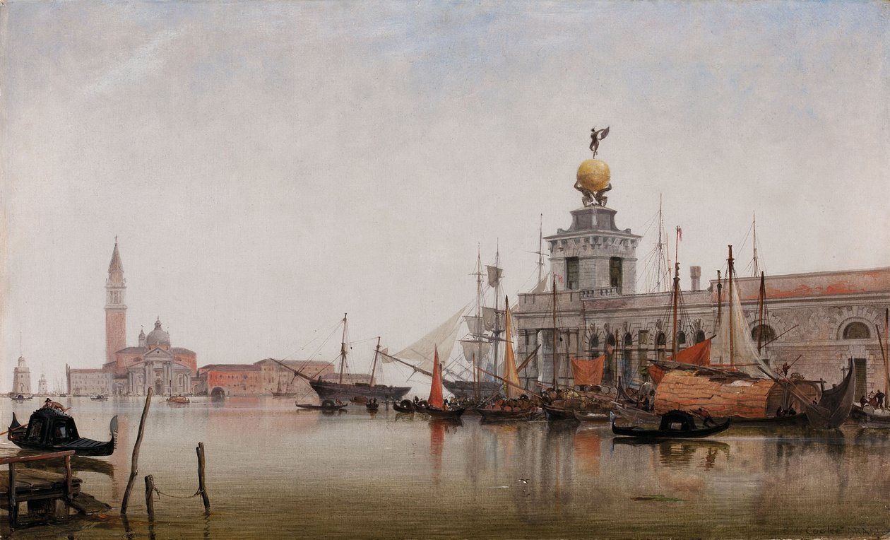 La Dogana di Mare con San Giorgio Maggiore al fondo, 1863 de Edward William Cooke