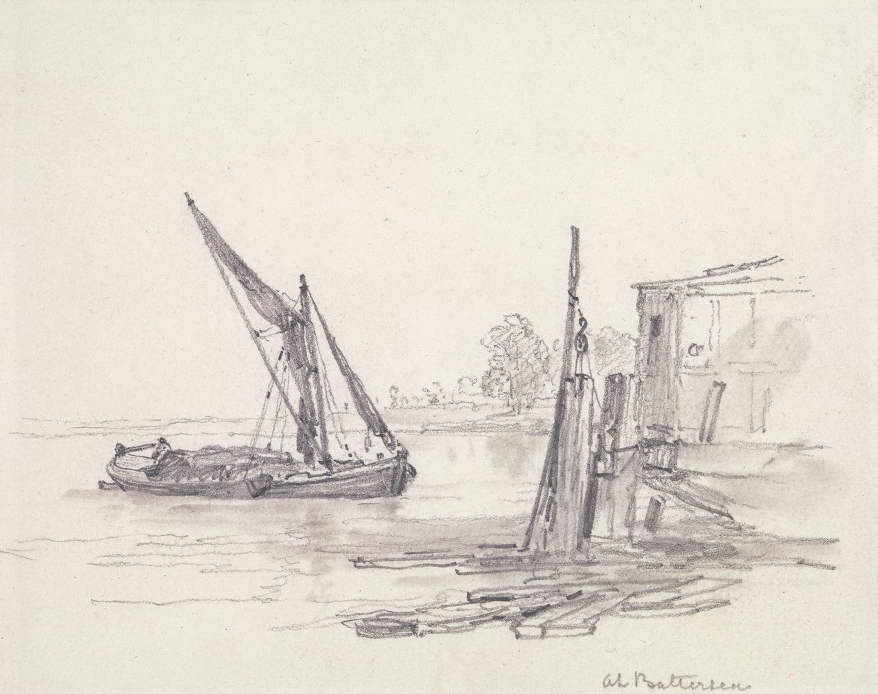 Vista del Támesis en Battersea de Edward William Cooke