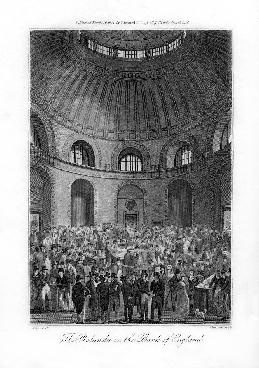 La Rotonda en el Banco de Inglaterra, Londres, 1804 de Edwards