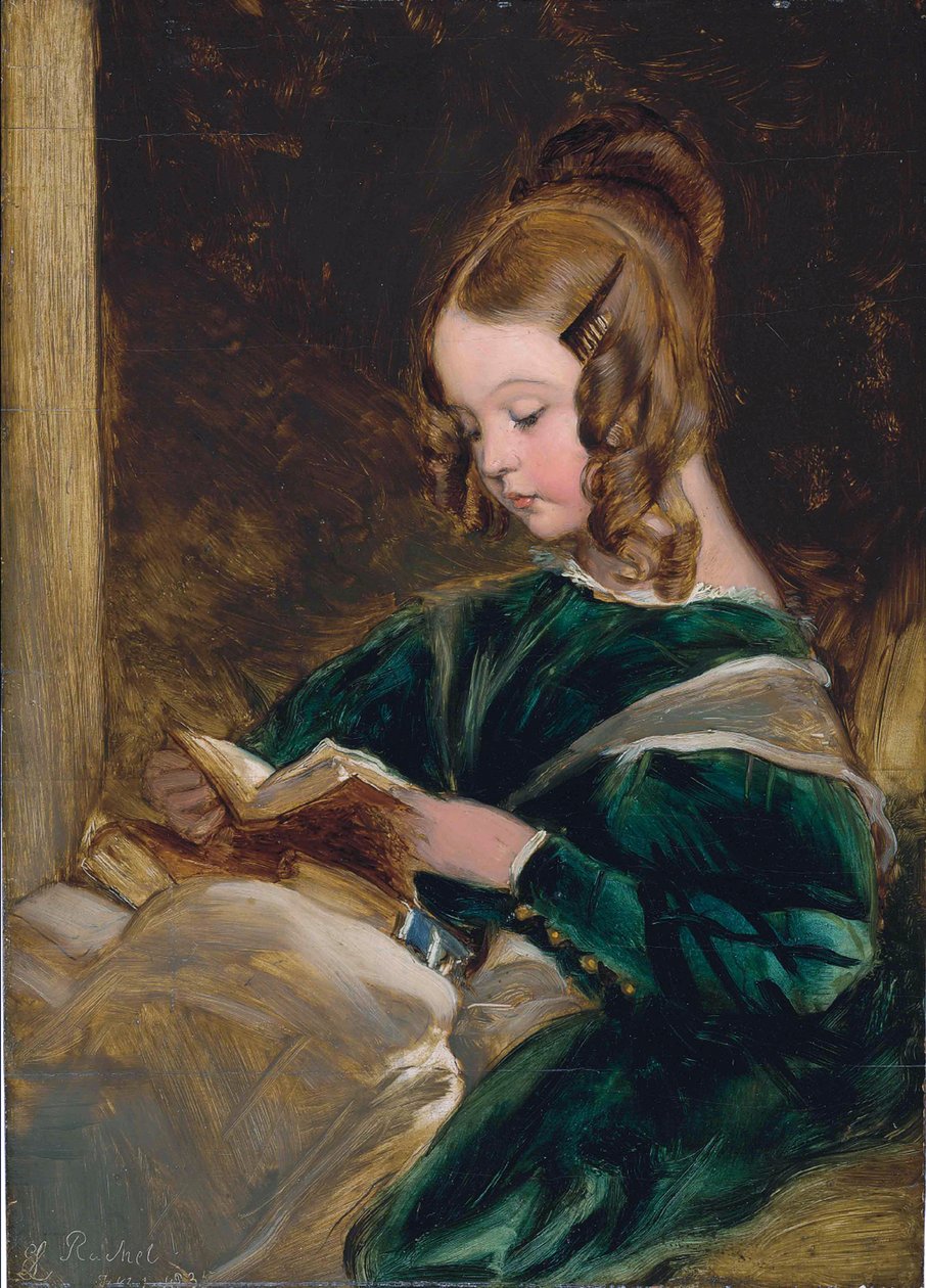 Estudio de Rachel Russell (1826-1898), hija de Georgina, la segunda esposa de John, sexto Duque de Bedford de Edwin Landseer