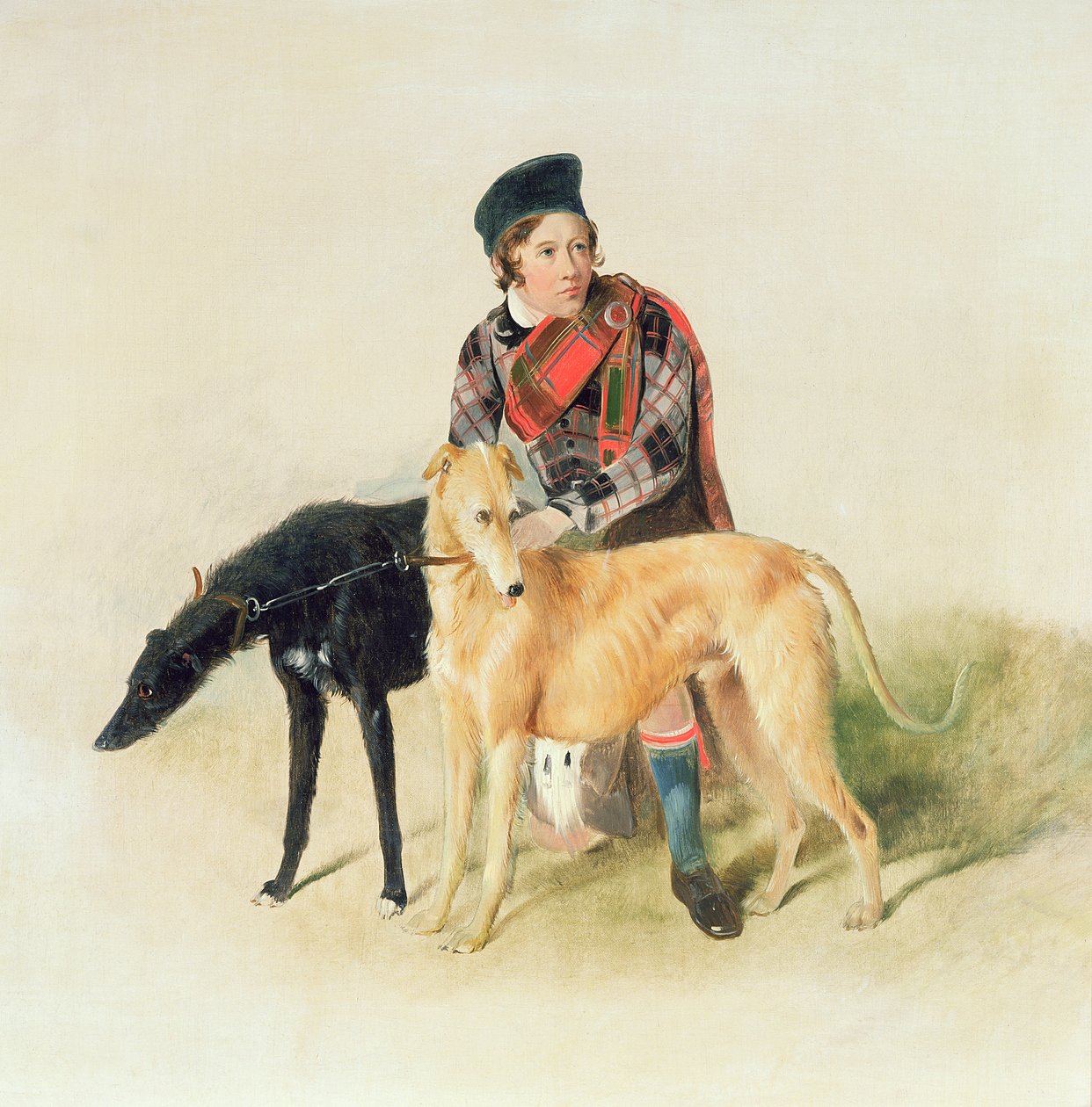 Un Ghillie y dos perros de caza de Edwin Landseer