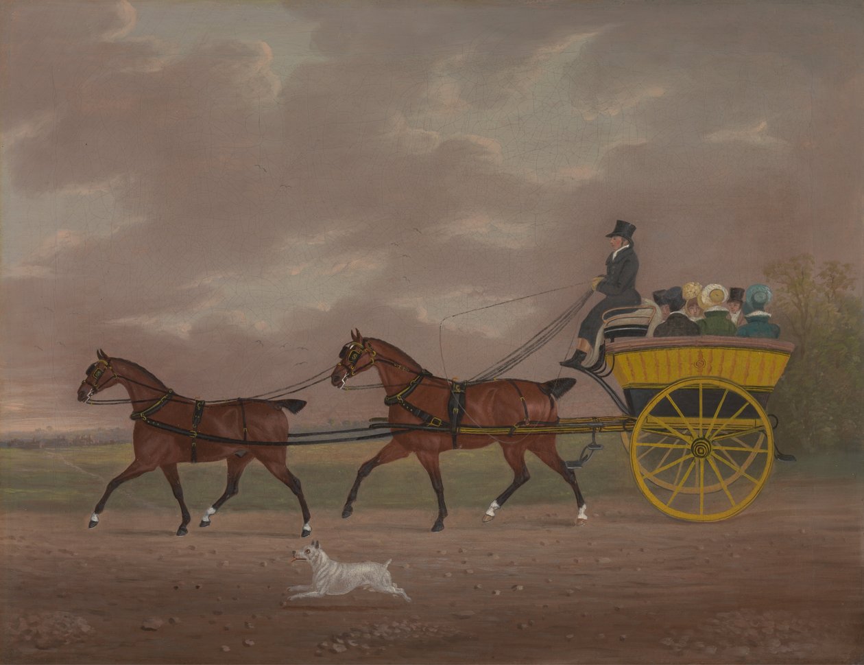 Un caballero conduciendo tándem a un coche de paseo de Edwin W. Cooper