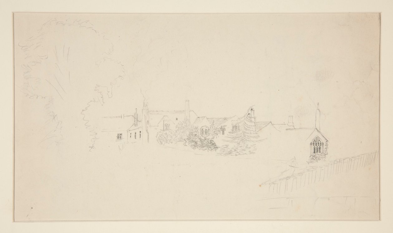 Estudio de arquitectura (anverso); Bocetos ornamentales (verso) de Edwin Austin Abbey