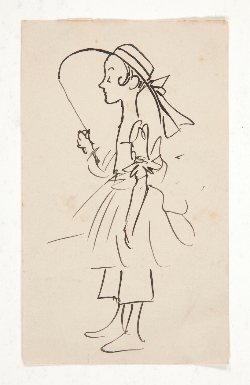 caricatura, de, un, niña joven de Edwin Austin Abbey