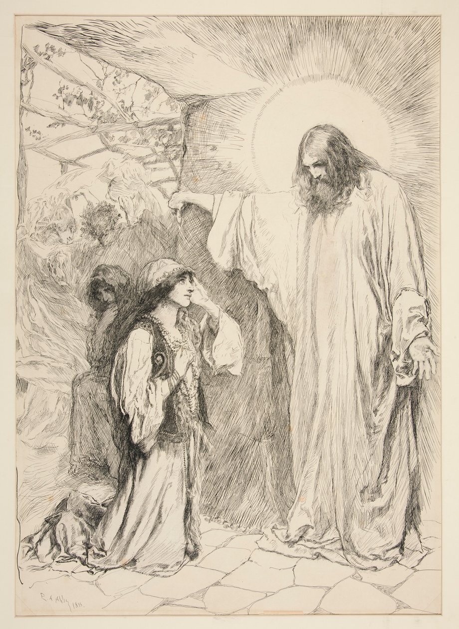 Cristo y María Magdalena de Edwin Austin Abbey