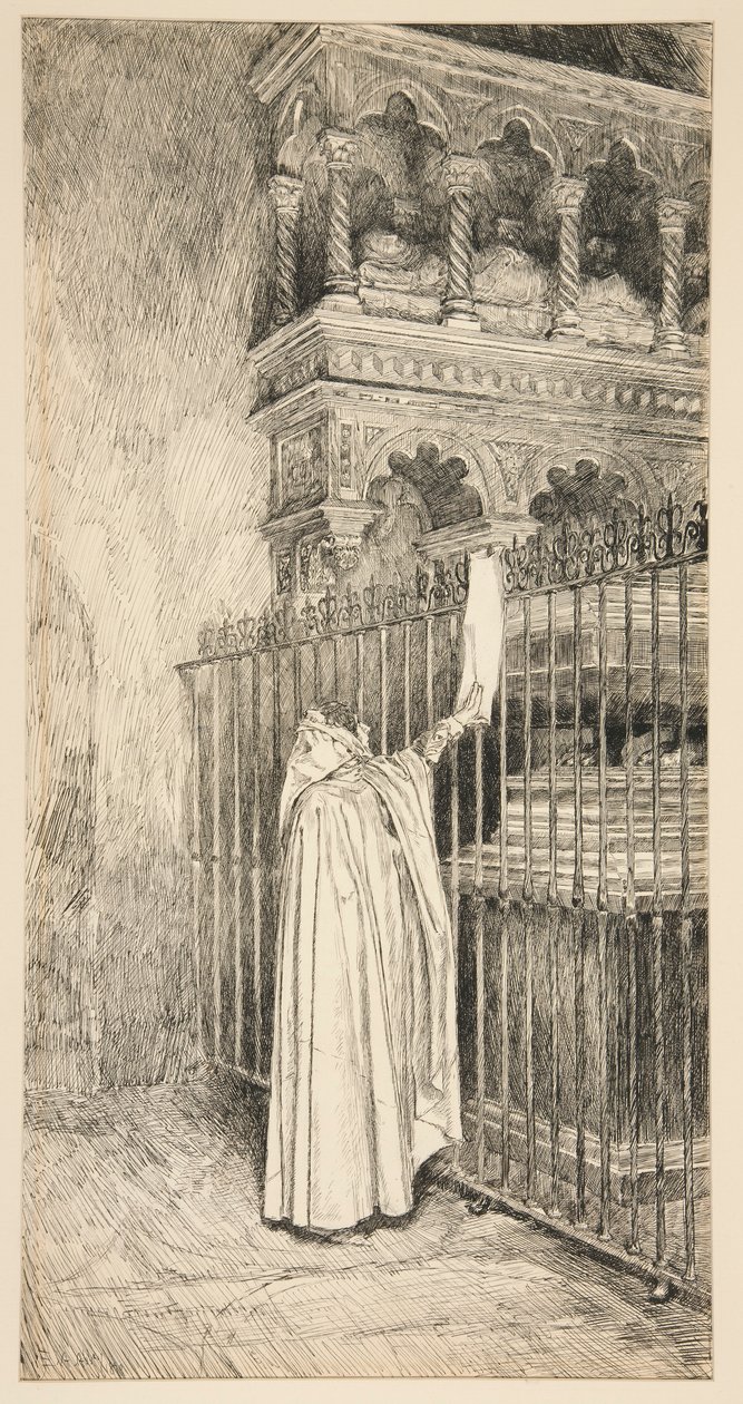 Claudio (lee de un pergamino): de Edwin Austin Abbey