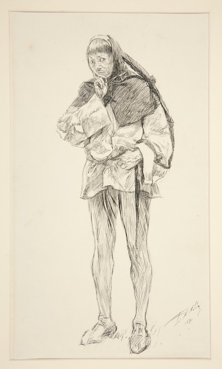 Costard, del Acto I, Escena i, Amor de Edwin Austin Abbey