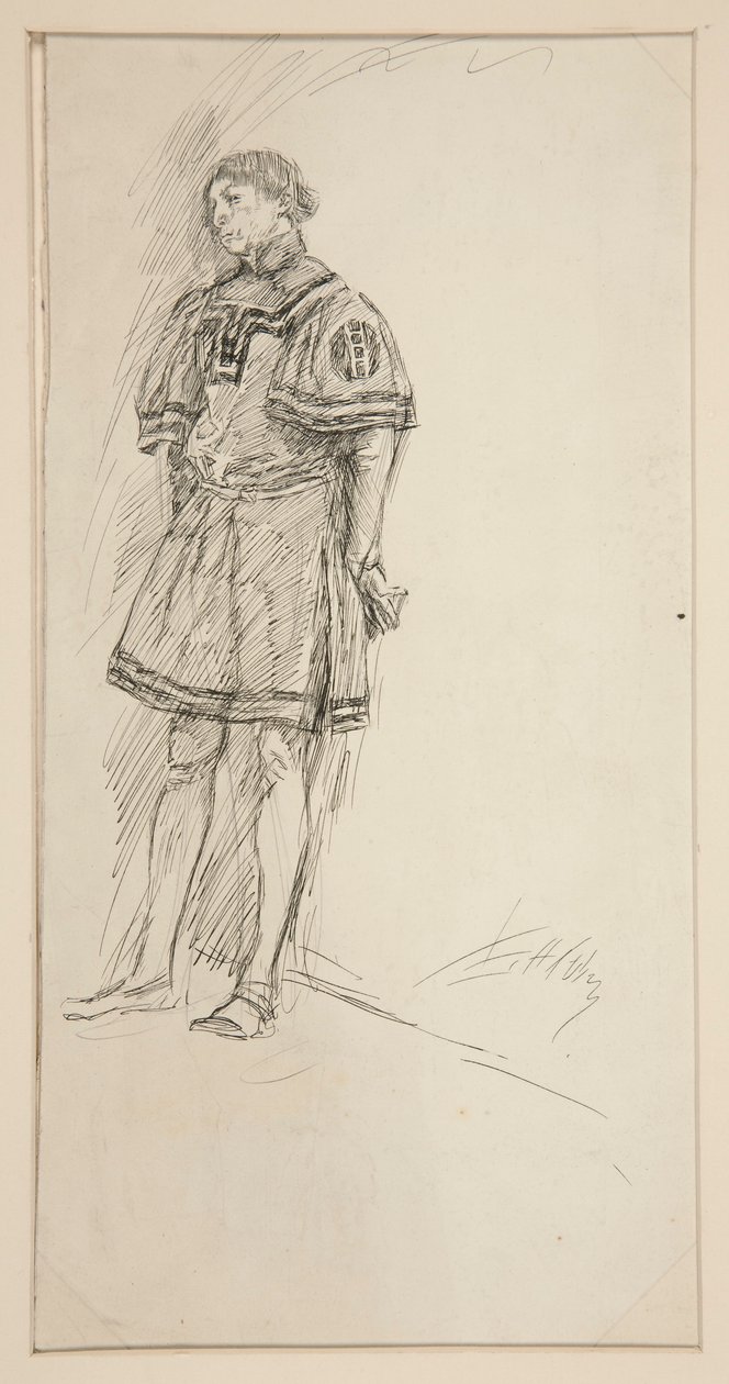 Estudio de vestuario para Dos caballeros de Verona (?) de Edwin Austin Abbey