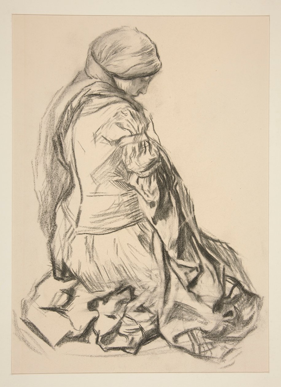 Estudio de cortinas para de Edwin Austin Abbey