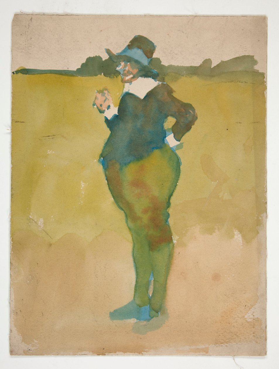 Hombre gordo en paisaje de Edwin Austin Abbey