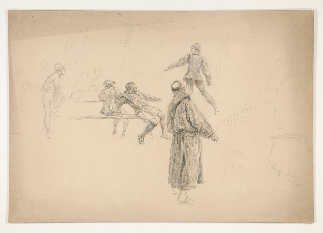 Dibujar figuras de Edwin Austin Abbey