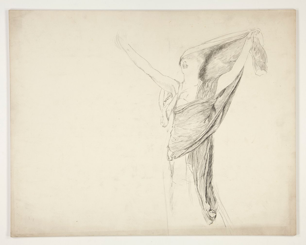 Figura con toga, boceto de una obra de Shakespeare no identificada de Edwin Austin Abbey