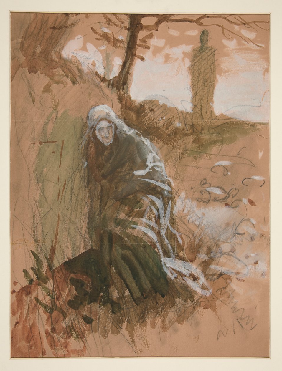 Figura en maderas - ilustración no identificada de Edwin Austin Abbey