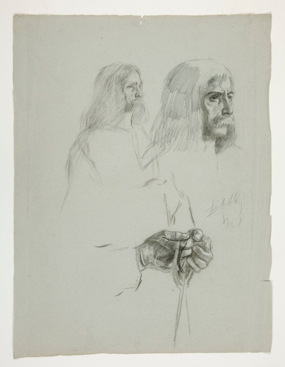 Estudios de figuras para uno de los murales de La búsqueda del Santo Grial (una serie de quince pinturas para la Biblioteca Pública de Boston, completada en 1901) de Edwin Austin Abbey