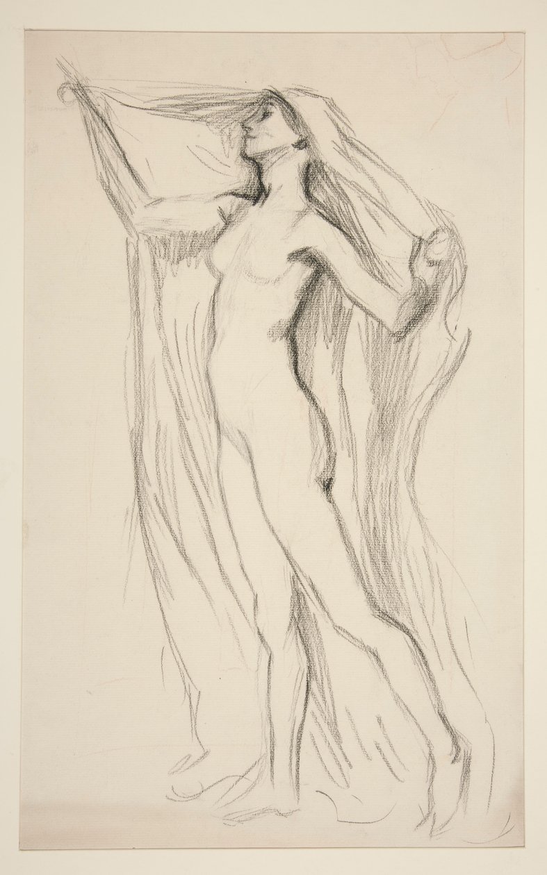 Estudio de figura para mural en el edificio del capitolio estatal en Harrisburg, Pensilvania, 1902-1911 (completado por John Singer Sargent) de Edwin Austin Abbey