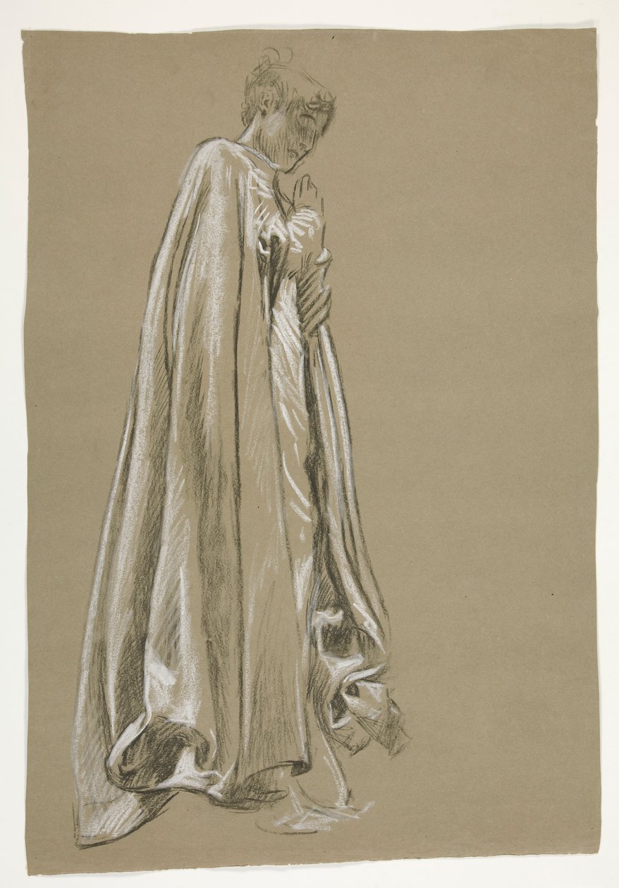 Estudio de figuras para la Infancia de Galahad (?), de La búsqueda del Santo Grial (una serie de 15 pinturas para la Biblioteca Pública de Boston, completada en 1901) de Edwin Austin Abbey