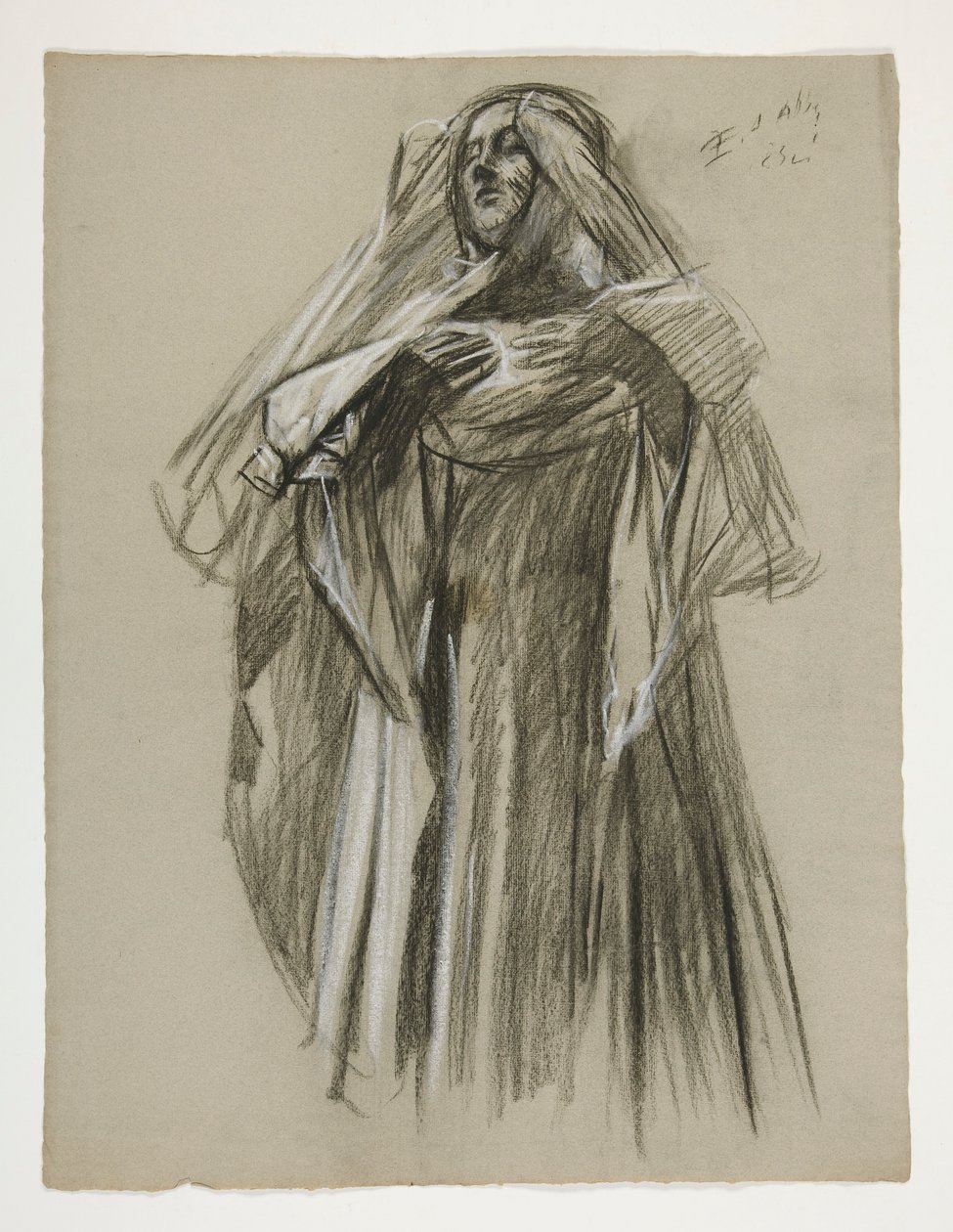 Estudio de figuras para el Infante Galahad, de The Quest of the Holy Grail (primero de una serie de quince murales para la Biblioteca Pública de Boston, terminados en 1901) de Edwin Austin Abbey