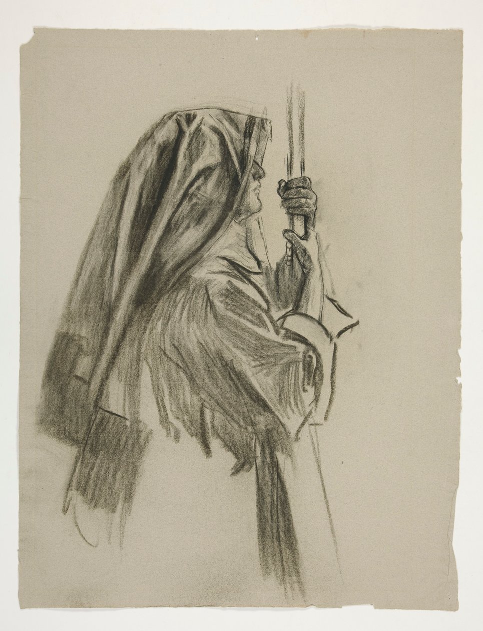 Estudio de figuras para el nombramiento de caballero de Sir Galahad, de The Quest of the Holy Grail (una serie de 15 pinturas para la Biblioteca Pública de Boston, completada en 1901) de Edwin Austin Abbey
