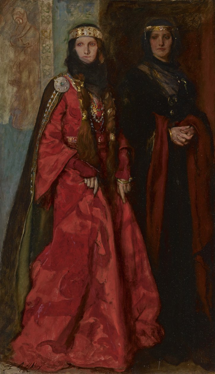 Goneril y Regan en Rey Lear Acto I Escena I, 1902 de Edwin Austin Abbey