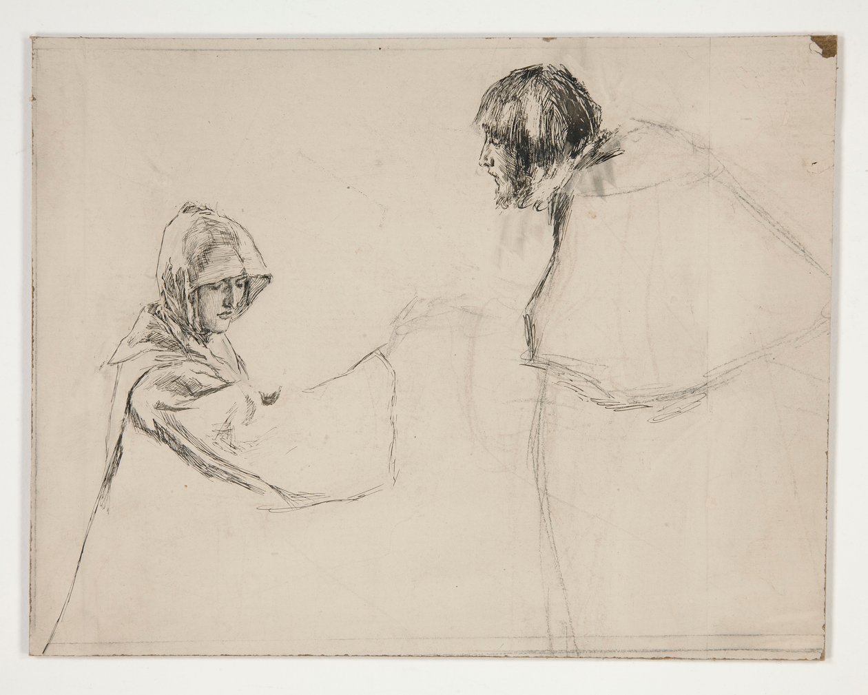 Isabella y el duque (estudio para .1108), de Medida por medida de Edwin Austin Abbey