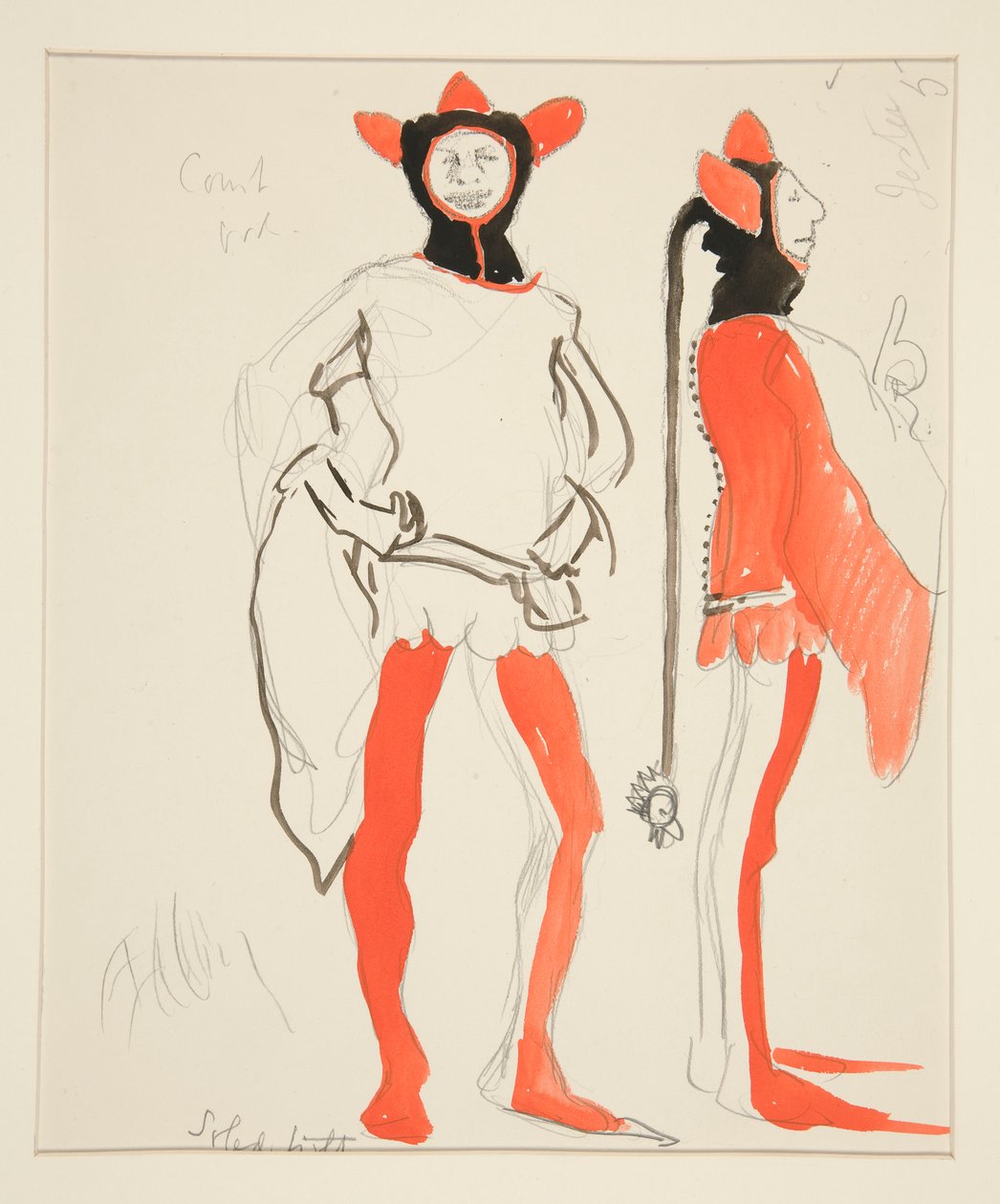 Jesters, boceto de vestuario para Henry Irving de Edwin Austin Abbey