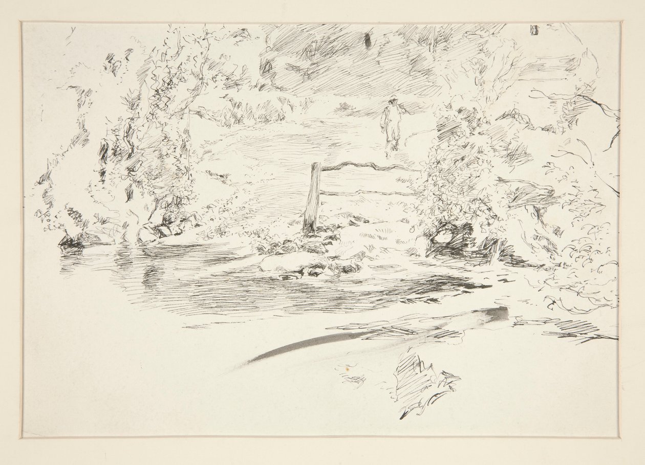 paisaje con figura de Edwin Austin Abbey