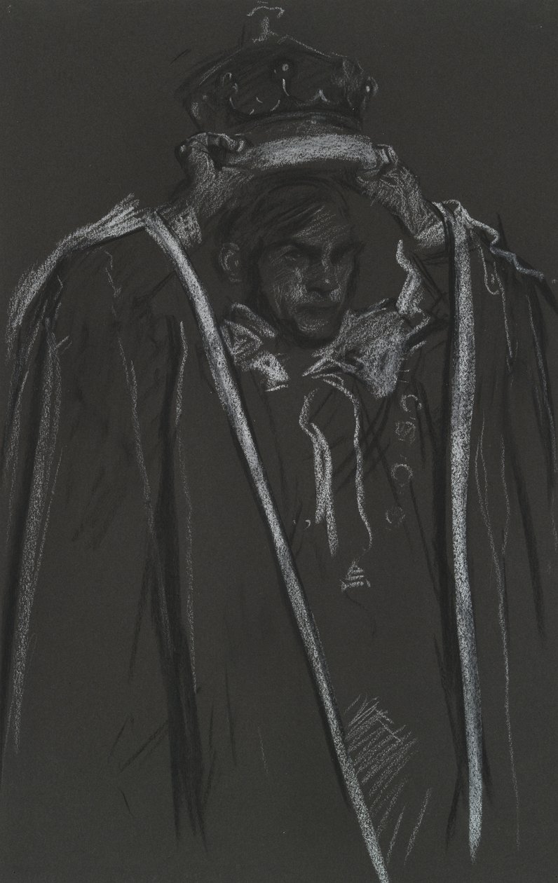 Peer colocando maza de coronación para de Edwin Austin Abbey